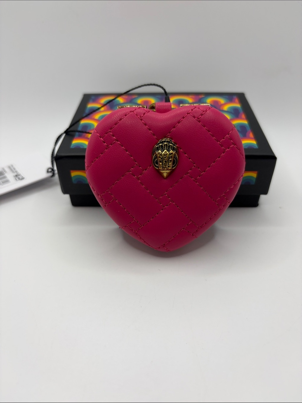 Kurt Geiger Pink Heart Keychain Mirror Bag Charm